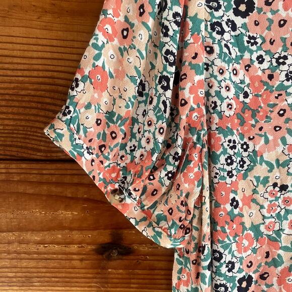 Loft Floral Flounce Shirtdress size XXSP - Picture 4 of 6